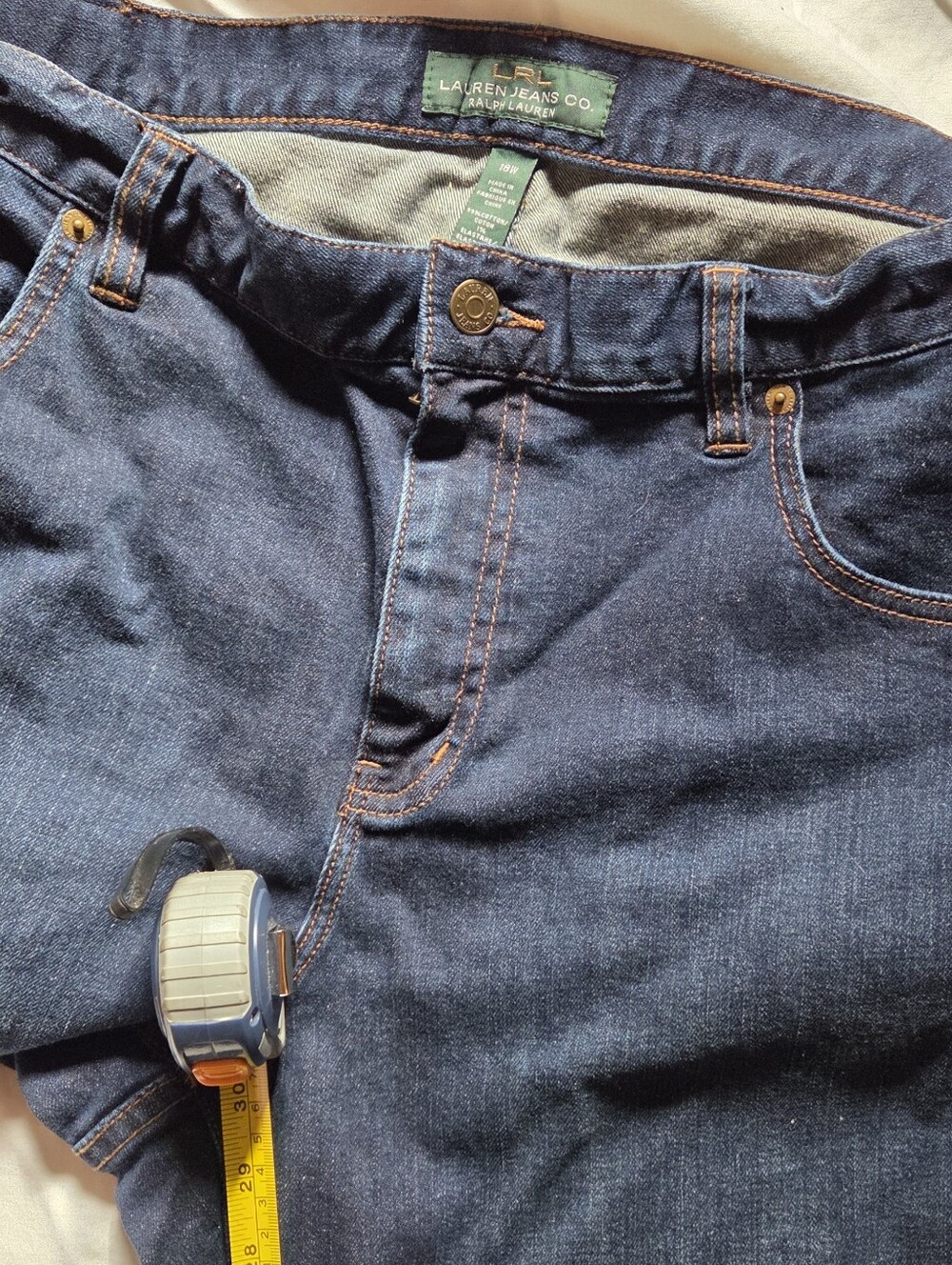 Ralph Lauren Dark Indigo Straight-Leg Women’s Jeans 18W - Picture 12 of 13